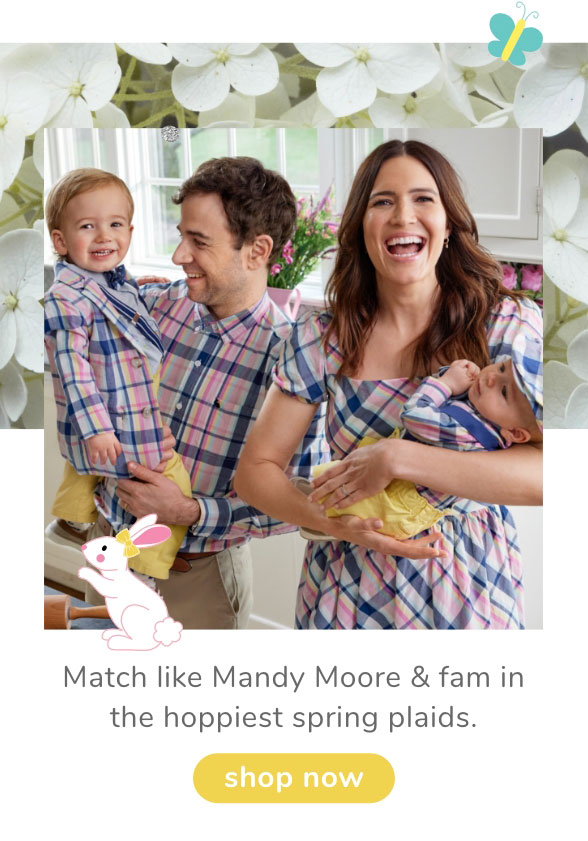  Match like Mandy Moore fam in the hoppiest spring plaids. 