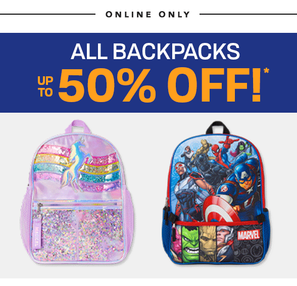 Up to 50% off All Backpacks